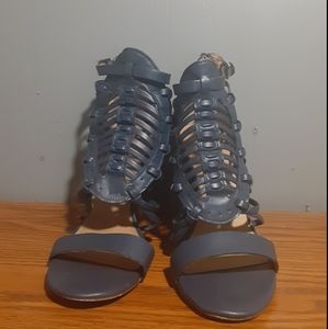 Just Fab Blue Caged Heels